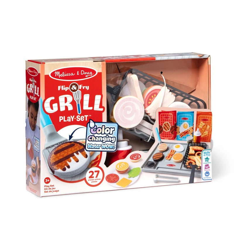 Melissa & Doug Water Wow! Flip & Fry Grill Playset (27 Pieces) - Image 1