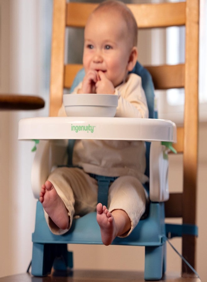 Ingenuity Deluxe Comfort Folding Baby Booster - Adjustable Height - Cushioned - Lightweight, Teal - 6M-3Y - Image 2