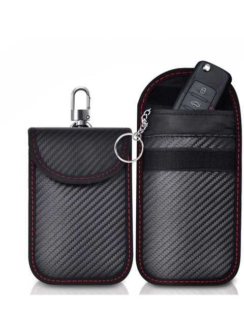 2 Car Key Signal Blocker Pouch Faraday Bag for Car Keys Key Pouch Keyless Signal Blocking Key Case Anti Theft Remote Entry Smart Fobs Protection 2 Pack Cage Protector Car Signal Blocking
