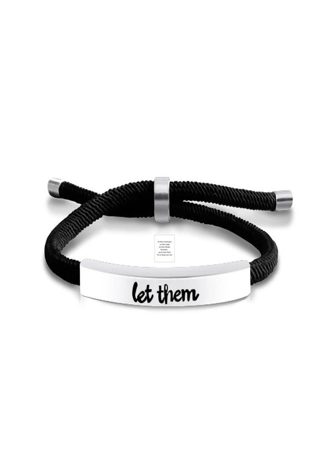 Xeyau Let Them Bracelets Self Worth Motivational Engraving Bracelets To Sorority Sisters Best Friends Inspirational Friendship Bracelets (Black) - Image 1
