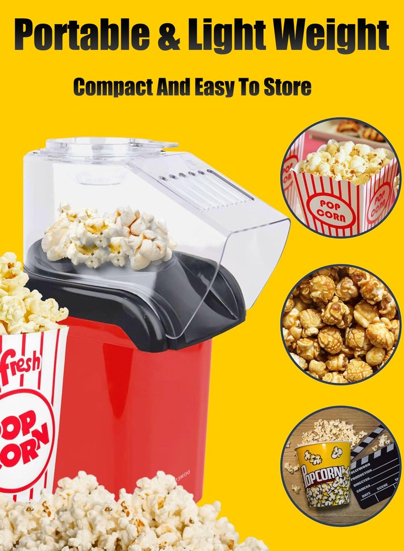 هيروكس ماكينة صنع الفشار بالهواء الساخن بقوة 1200 واط، سريعة لتحضير طعام صحي في 2-3 دقائق، 1.8 لتر، 1200 واط، JYDQ-01H، أحمر - Image 4