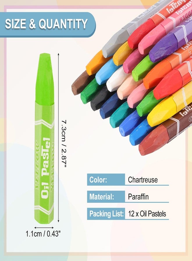 PATIKIL Chartreuse Oil Pastels, 12Pcs Soft Oil Crayons Vibrant and Creamy Pastels Stick Art Supplies for Art Painting Drawing Blending Graffiti for Artists Beginners - Image 2