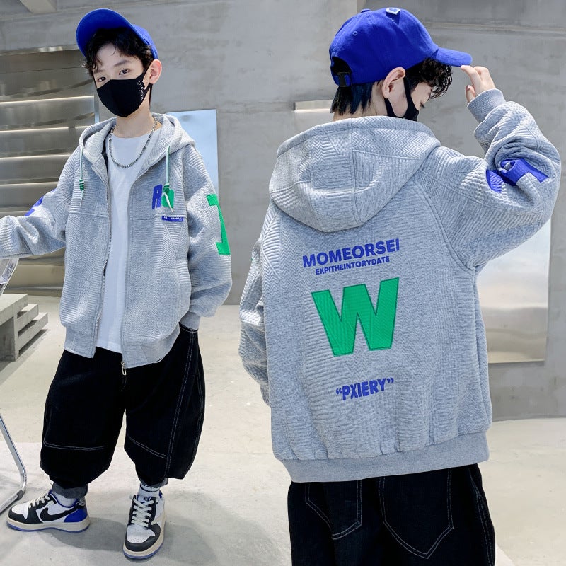 Spring Children'S Wear All-Match New Arrival Children'S Wear Boy'S Denim Outer Suit Fried Street Handsome Mid-Size Children'S Spring Wear Coat Trendy - Image 1