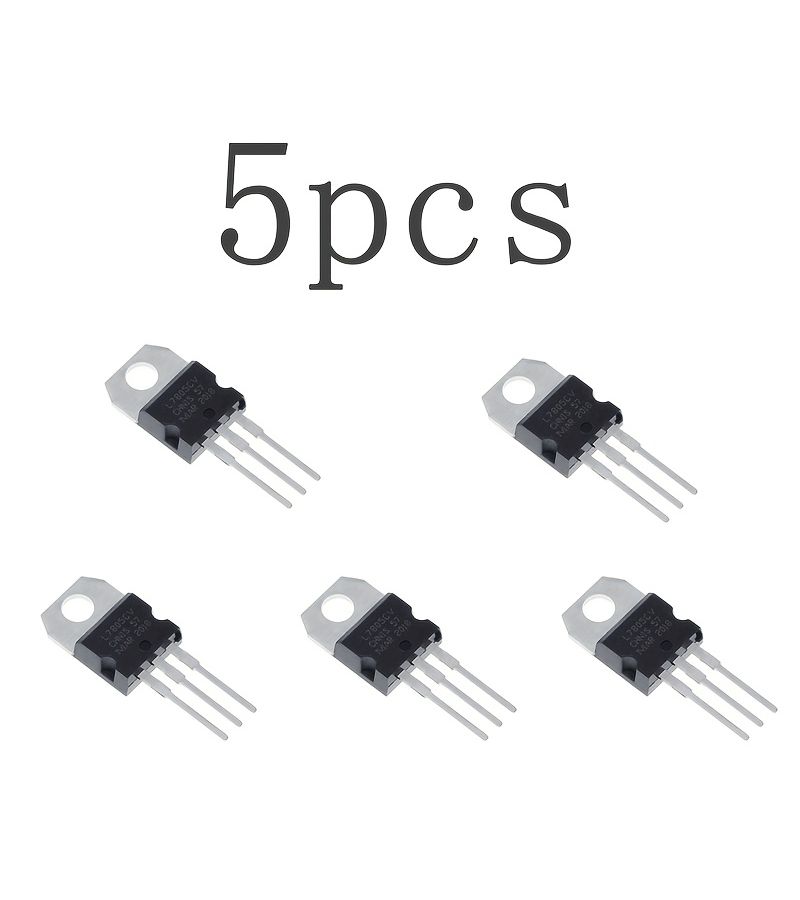 5 Pcs L7805CV Voltage Regulator 5V Fixed Output IC Three Terminal Voltage Regulator Robotics Components Compact Design Reliable Performance - Image 1
