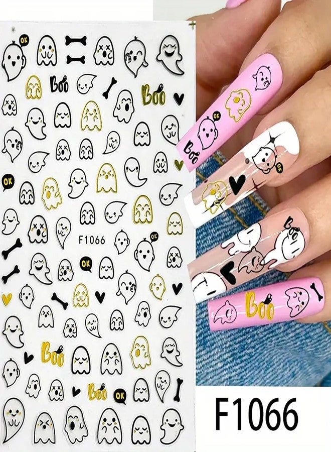 LYLYNB Halloween Nail Stickers, 4 Sheets, Black, Halloween Themed (Pumpkin, Ghost, Cat, Spider Web, Spider), Acrylic, Single Use, Rectangular, Nail Stickers - Image 5