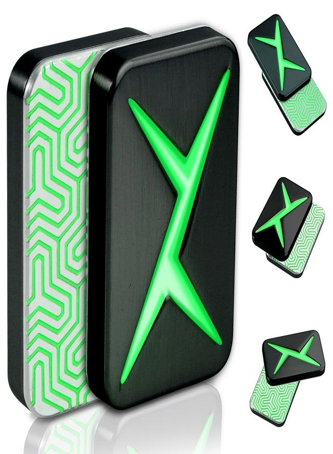 TAMOXI Metal Fidget Slider Magnetic EDC Haptic Fidget Toys Adult Fidgets for Anxiety, ADHD/ADD/Autism Stress Relief Metal Fidget Toy, Light-up Home/Office Desk Toys for Father Man Friends (Black) - Image 1