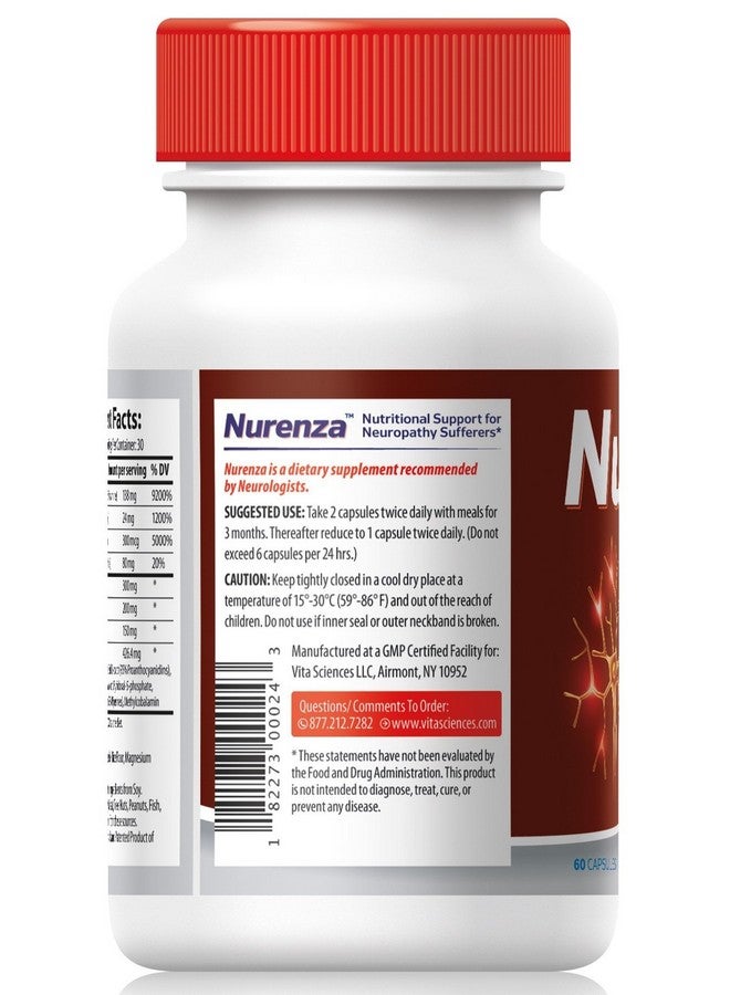 Vita Sciences Nurenza Neuropathy Supplement For Nerve Health And Repair. Natural Rala Form 10X Strength With Vitamins And Antioxidants To Renew And Revitalize Feet Hands Legs And Toes. 60 Ct. - Image 4