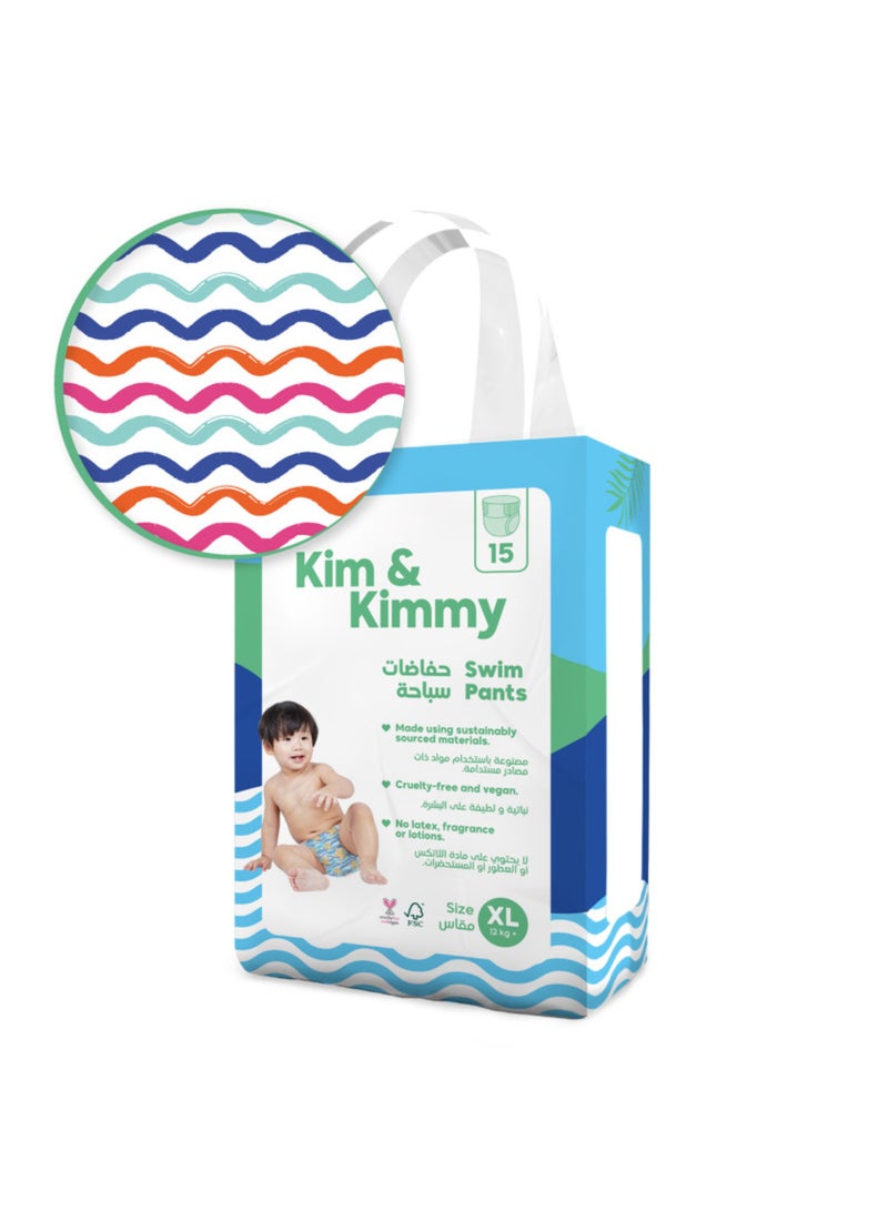 Kim & Kimmy Swim Pants Diaper Size X-Large Wave Riders - Image 1