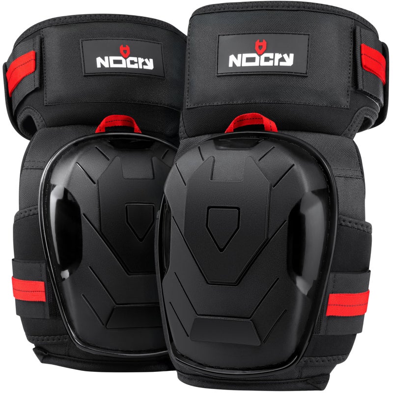 NoCry Professional Gel Knee Pads for Work â€” Heavy Duty Anti-Slip Cap, Extra Dual-Layer Foam and Cushion, Reinforced Adjustable Non-Slip Straps, Built-in Hangand Pull Loops, Fits Men Women, Black - Image 1