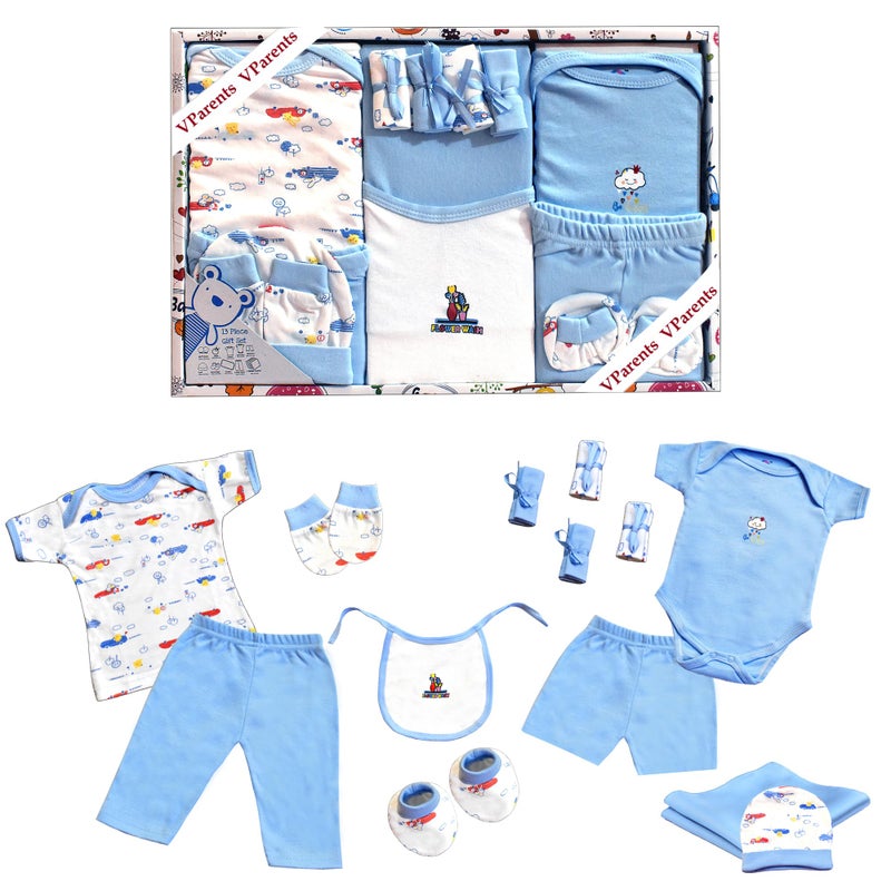 Vparents Bitsy New Born Baby Gift Set (Blue, Pack of 13) - Image 5
