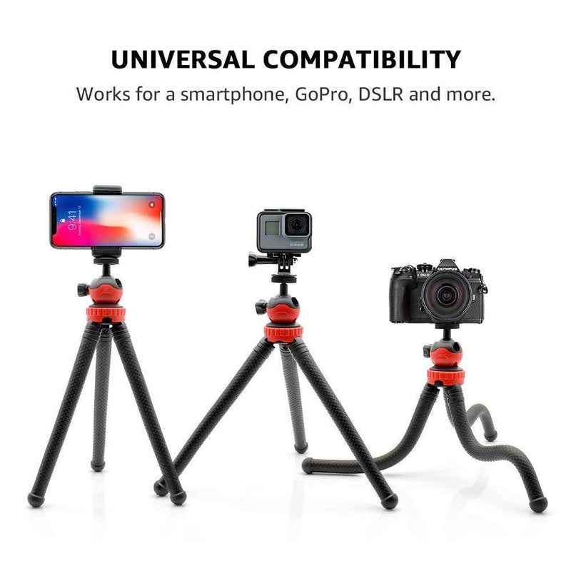 Adofys Camera Flexible Tripod, Cell Phone Tripod 12 Inch Gorilla Tripod Lightweight Bendable Tripod with Heavy Duty Smartphone Stand, Compatible for Action Camera etc. - Image 5