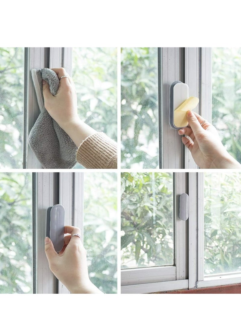 4Pcs Self-Stick Instant Cabinet Drawer for Kitchen Cabinet Knobs Drawer Window Door，Self-Stick Push Pull Helper(Gray)