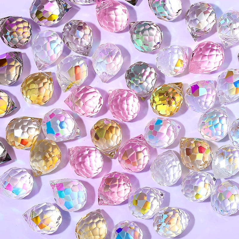 Twpribarn Crystal Beads, 50pcs Glass Beads, Assorted Crystal Beads for Jewelry Making, Shiny Teardrop Shape Jewelry Beads Glass Beads Bulk for DIY Craft Necklace Bracelet Earring(8x10mm, Mixed Colors) - Image 1