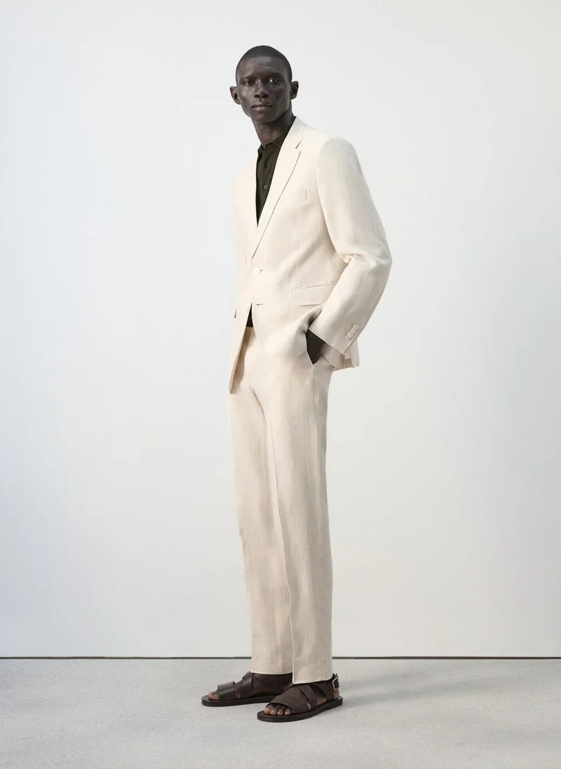 Mango Man  Amalfi 100% linen slim-fit suit trousers for Men | Best Price UAE