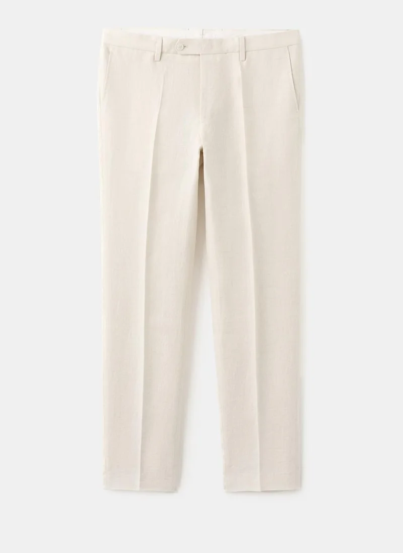 Mango Man  Amalfi 100% linen slim-fit suit trousers for Men | Best Price UAE