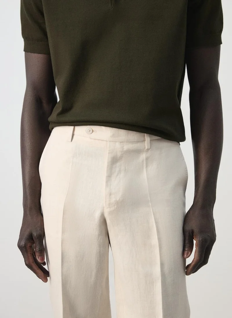 Mango Man  Amalfi 100% linen slim-fit suit trousers for Men | Best Price UAE