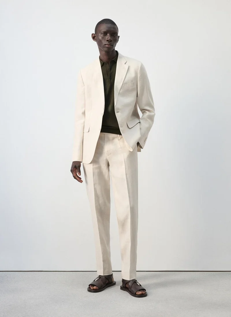 Mango Man  Amalfi 100% linen slim-fit suit trousers for Men | Best Price UAE