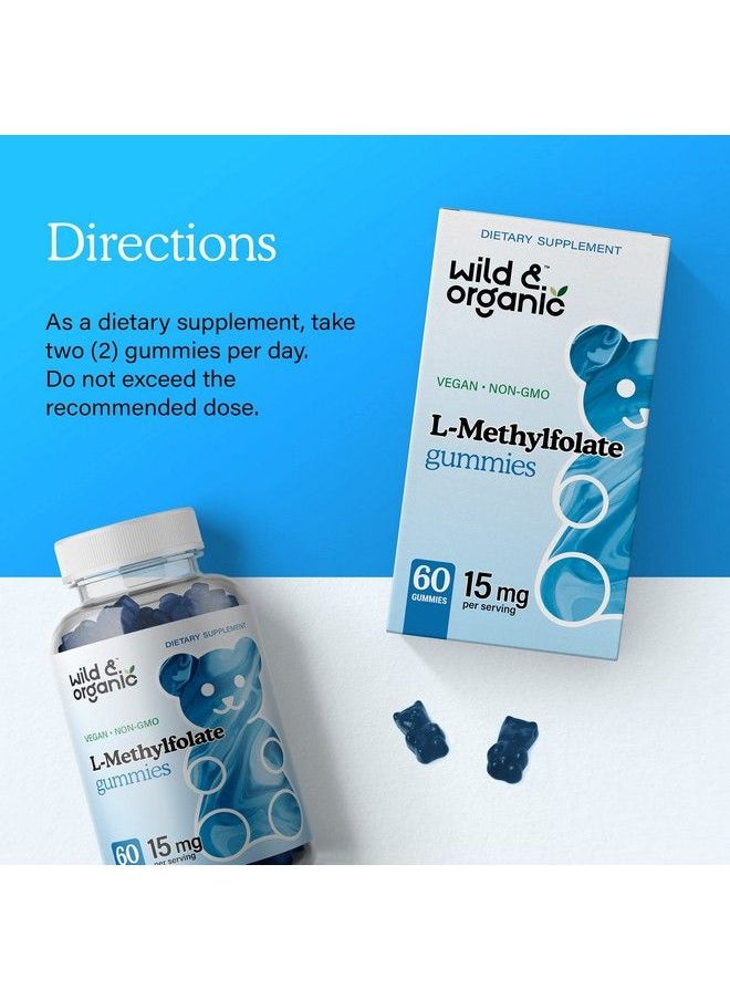 Wild & Organic - Lmethylfolate 15Mg Gummies Vitamin B Folate To Help Improve Wellness Mood Sleep Quality Brain Function Natural Diet Supplement For Supporting Immunity & Energy 60 Chewables - Image 1