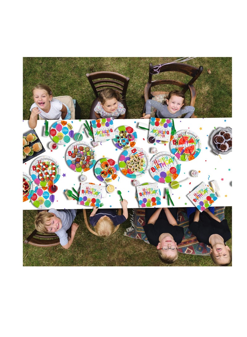 SYOSI Birthday Party Supplies, Birthday Party Decorations, Theme Party Decoration, Birthday Table Cover Banner, Disposable Paper Plates Napkins Cups Serve 16  - Image 5