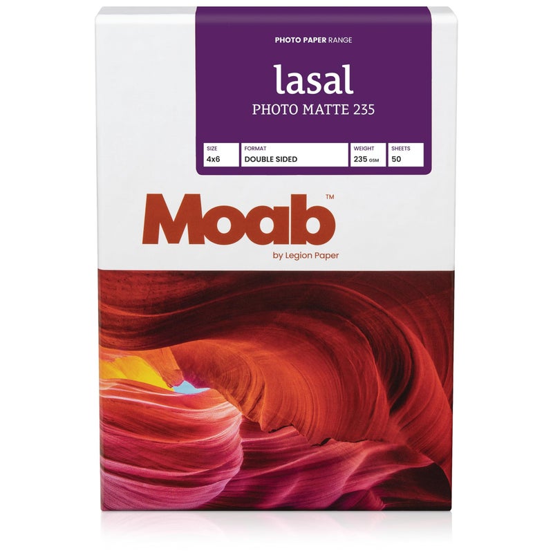 Moab Lasal Photo Matte 235 Fine Art Archival Inkjet Paper, 2-Sided Ultra-Smooth Bright White, Medium Weight 235gsm, 5 x 7 inches, 50 Sheets - Image 1