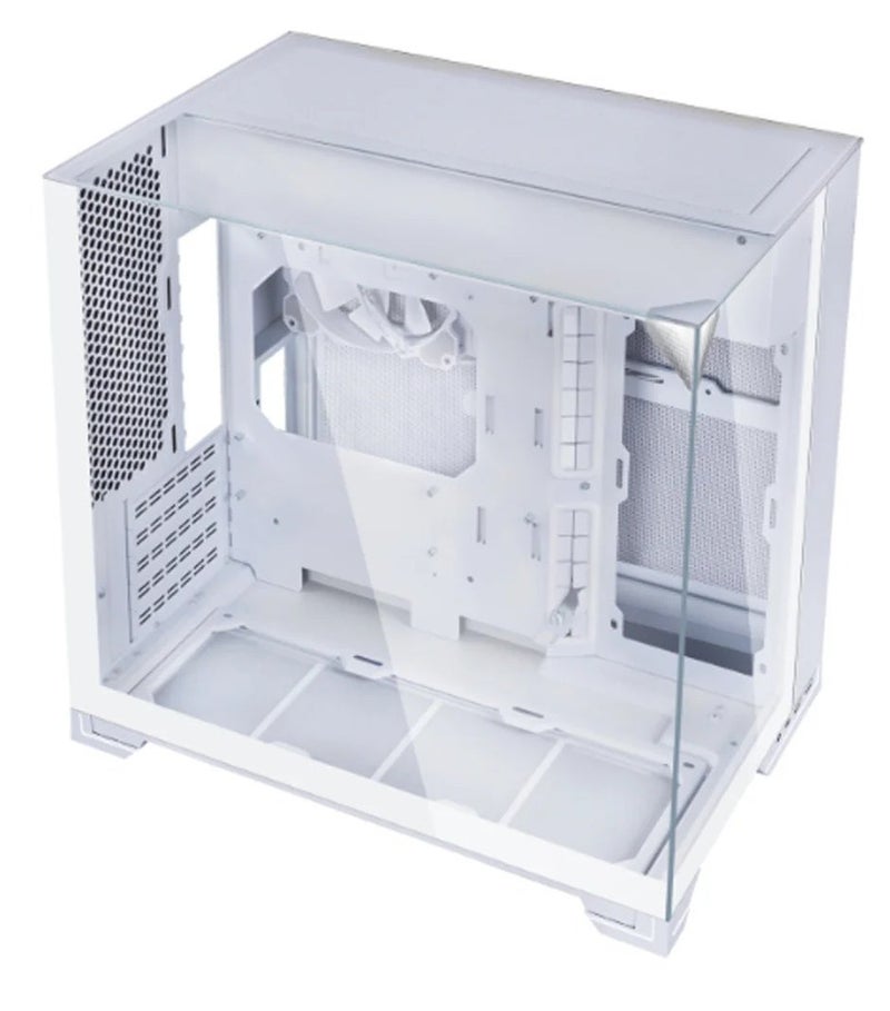 LIAN LI O11 VISION-M Micro-ATX PC Case, Dual-Chamber, 3-Sided Tempered Glass, 360mm Radiator, 410mm GPU Clearance, 162mm CPU Cooler, 12×120mm Fan Support, 140mm PWM Fan Included, USB-C, White | O11VMW - Image 1