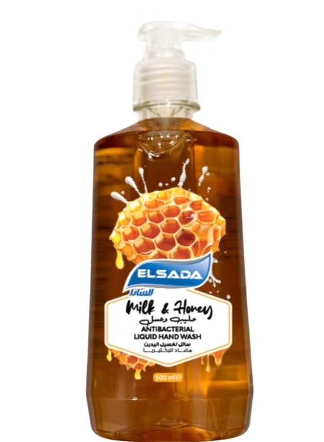 السادا غسول اليدين السائل المضاد للبكتيريا بالحليب والعسل 500 مل