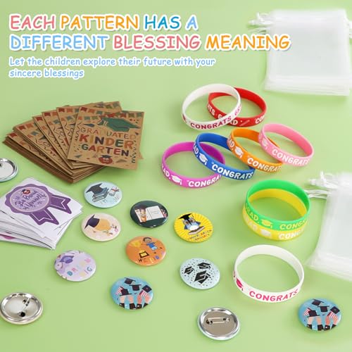 fethwoin 120Pcs Kindergarten Graduation Gifts for Boys and Girls, 24 Sets Congrats Grad Preschool Graduation Gifts 2025, Kids Grad Wristbands Pins Presents for Pre k Graduation Party Decorations Favors - Image 5