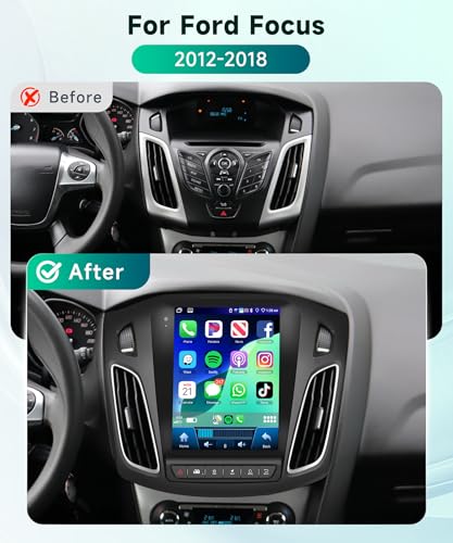 Podofo Android 15 4G64G Car Radio Stereo for Ford Focus 20122018 Wireless CarPlay Android Auto97 Inch IPS Touch Screen GPS Head Unit WiFi Bluetooth DSP Audio USB Dual Mic HD Rear Camera - Image 3