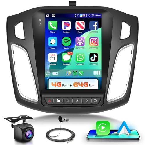 Podofo Android 15 4G64G Car Radio Stereo for Ford Focus 20122018 Wireless CarPlay Android Auto97 Inch IPS Touch Screen GPS Head Unit WiFi Bluetooth DSP Audio USB Dual Mic HD Rear Camera - Image 1