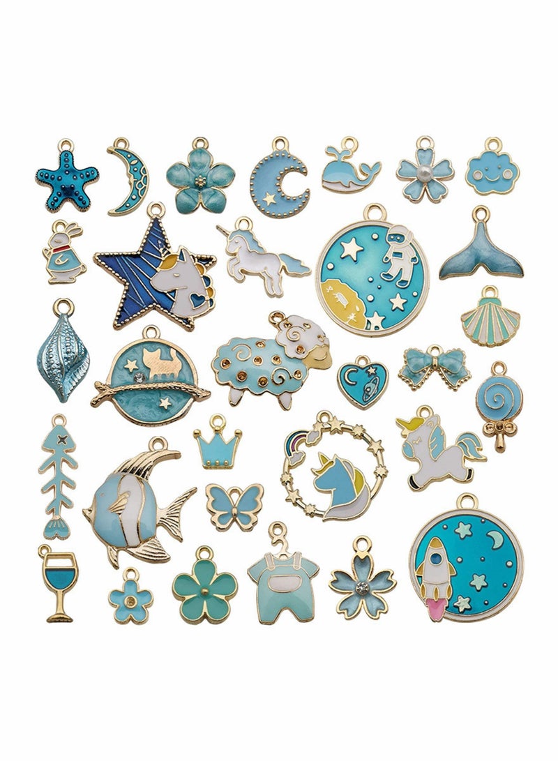 SYOSI Mixed Charms Pendants, 31Pcs Charms for Jewellery Making, Charm Pendants Set, Gold enamel charm DIY Enamel Charms for Charms Making Necklaces Bracelets Earrings Keyrings Jewelry Making  - Image 1