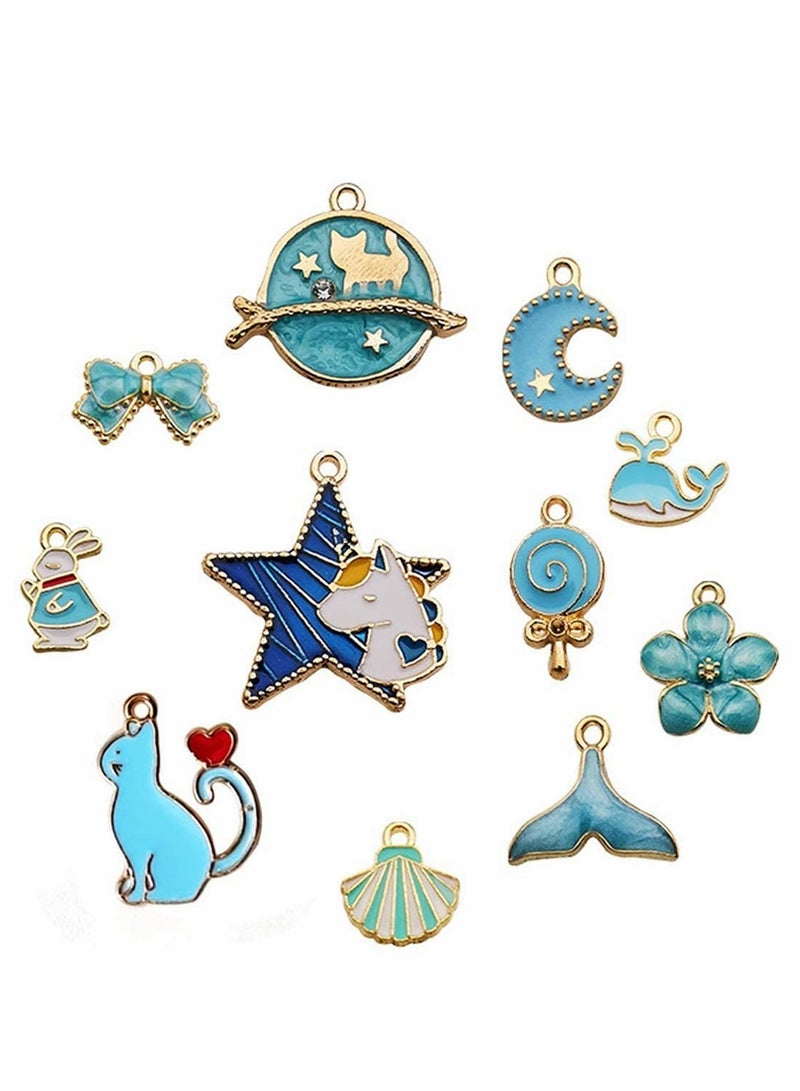 SYOSI Mixed Charms Pendants, 31Pcs Charms for Jewellery Making, Charm Pendants Set, Gold enamel charm DIY Enamel Charms for Charms Making Necklaces Bracelets Earrings Keyrings Jewelry Making  - Image 3