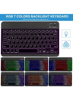 RGB 7 Color Rainbow Bluetooth Wireless Turkish Keyboard - Android Ios Windows Compatible - Rechargeable - 10 Inch - Multimedia - Ultra Thin Design - pzsku/Z0DD52D1A6C7FBA97C848Z/45/_/1725791061/15d9386a-ee1d-4b8f-8f64-9957cdd586a7