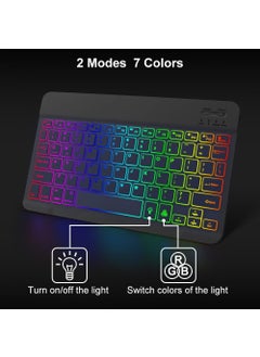 RGB 7 Color Rainbow Bluetooth Wireless Turkish Keyboard - Android Ios Windows Compatible - Rechargeable - 10 Inch - Multimedia - Ultra Thin Design - pzsku/Z0DD52D1A6C7FBA97C848Z/45/_/1728061954/013ed7ec-38cc-43c1-ab71-6b4f5c464a65