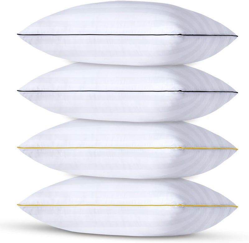 9villa Hotel Collection Fiber Pillows for Sleeping Soft, Cooling, Luxury Microfiiber Pillow for Neck Pain Relief Suitable, Stomach or Side Sleepers (Standard Size, 27x17 Inches) (4) - Image 1