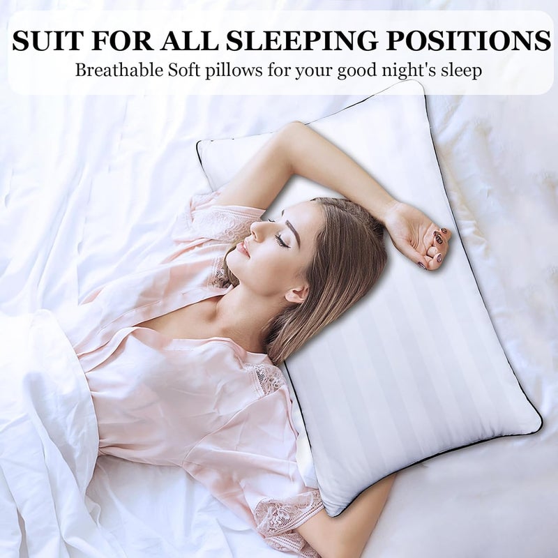 9villa Hotel Collection Fiber Pillows for Sleeping Soft, Cooling, Luxury Microfiiber Pillow for Neck Pain Relief Suitable, Stomach or Side Sleepers (Standard Size, 27x17 Inches) (4) - Image 3