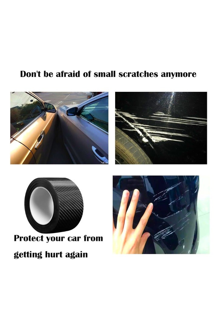 تشيس اب واقيات حواف أبواب السيارات، واقي عتبة الباب، 5D ألياف الكربون، فيلم لف الفينيل، شريط حماية طلاء المصد، لوحة خدش مضادة للتصادم، عالمي لمعظم السيارات (7 سم × 3 م) - Image 2