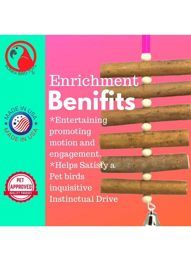 Bonka Bird Toys Bonka Bird Toys 3747 Sola Log Natural Small Bird Toy Parakeet Cockatiel - Image 3