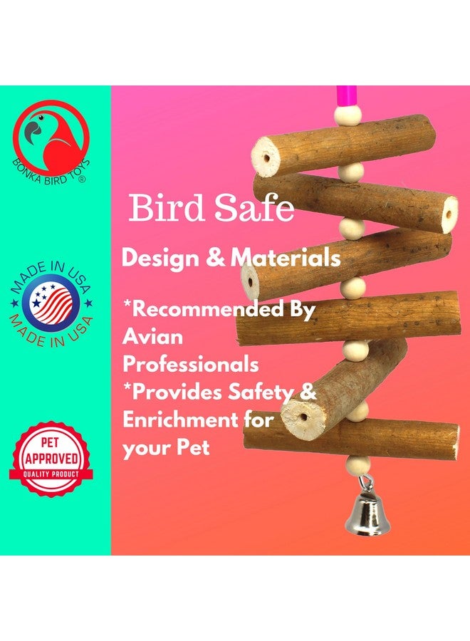 Bonka Bird Toys Bonka Bird Toys 3747 Sola Log Natural Small Bird Toy Parakeet Cockatiel - Image 5