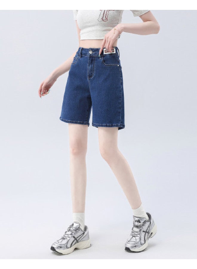 EPTISON Vintage Versatile Women's Denim Shorts - Summer Thin Comfortable High Waist Slimming Loose Fit Casual Straight Leg Jeans - Image 1