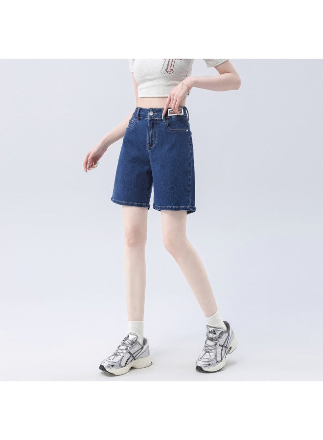 EPTISON Vintage Versatile Women's Denim Shorts - Summer Thin Comfortable High Waist Slimming Loose Fit Casual Straight Leg Jeans - Image 2