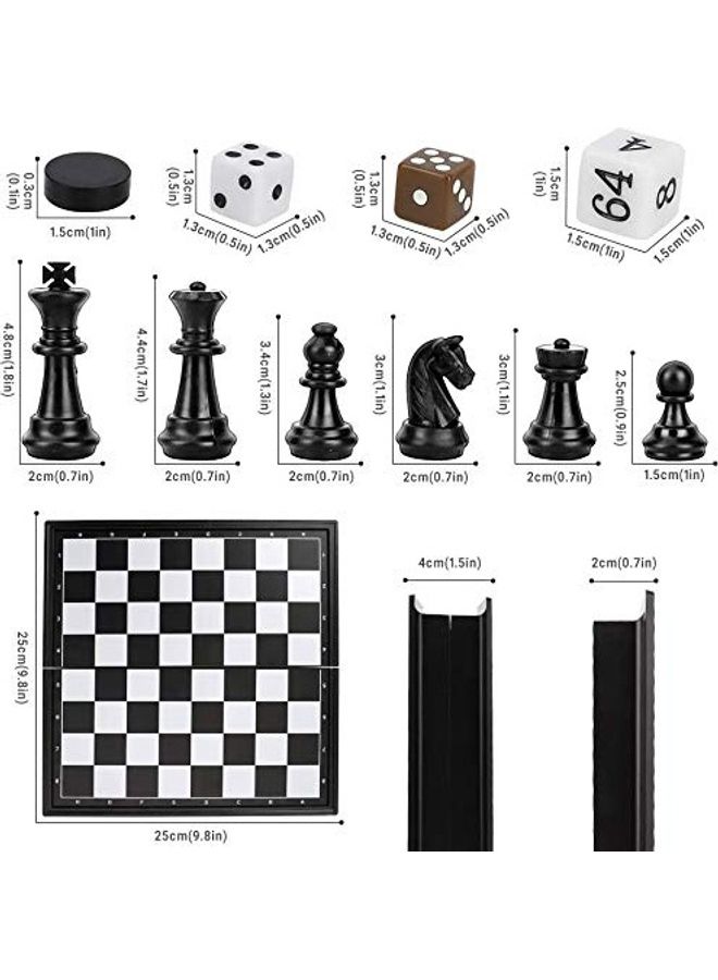 لوح مغناطيسي 3 في 1: الشطرنج/ الشطرنج/ لعبة الطاولة - Image 3