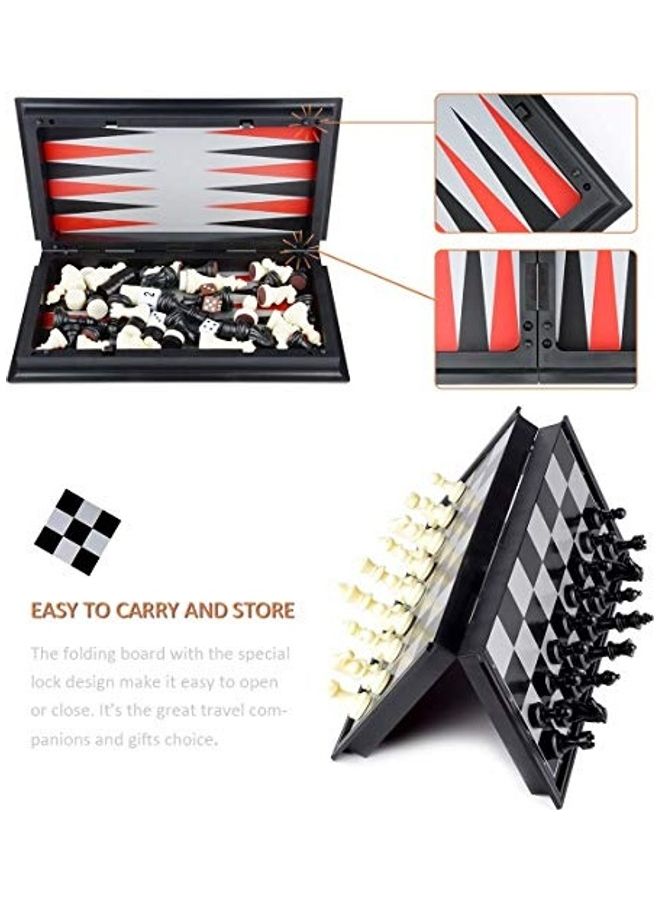 لوح مغناطيسي 3 في 1: الشطرنج/ الشطرنج/ لعبة الطاولة - Image 5