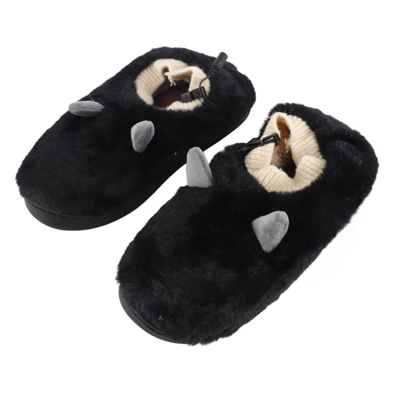 USB Heated Slippers Plush Fabric 3 Temperature Levels Adjustable - Waterproof Anti Slip Sole Foot Warmer for Indoor Outdoor Winter Use Holiday Gift - Image 3