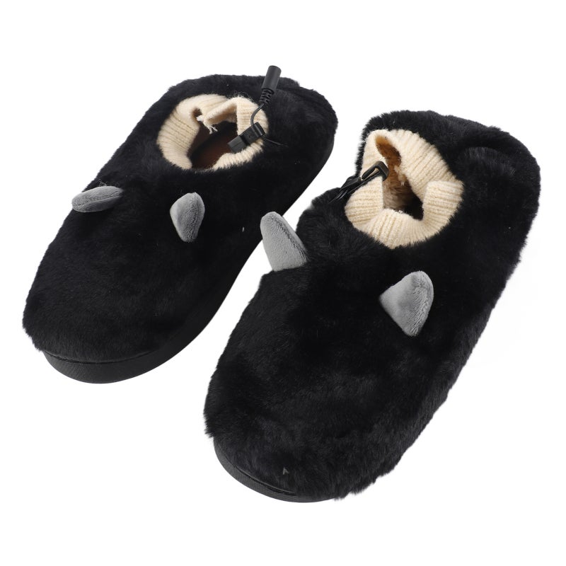 USB Heated Slippers Plush Fabric 3 Temperature Levels Adjustable - Waterproof Anti Slip Sole Foot Warmer for Indoor Outdoor Winter Use Holiday Gift - Image 2