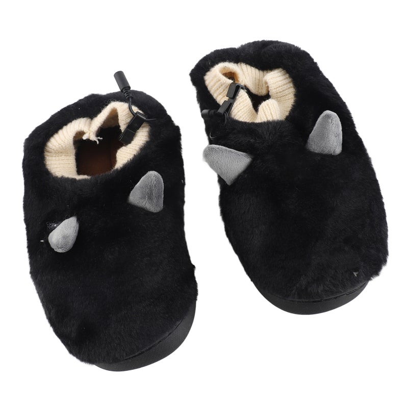 USB Heated Slippers Plush Fabric 3 Temperature Levels Adjustable - Waterproof Anti Slip Sole Foot Warmer for Indoor Outdoor Winter Use Holiday Gift - Image 4