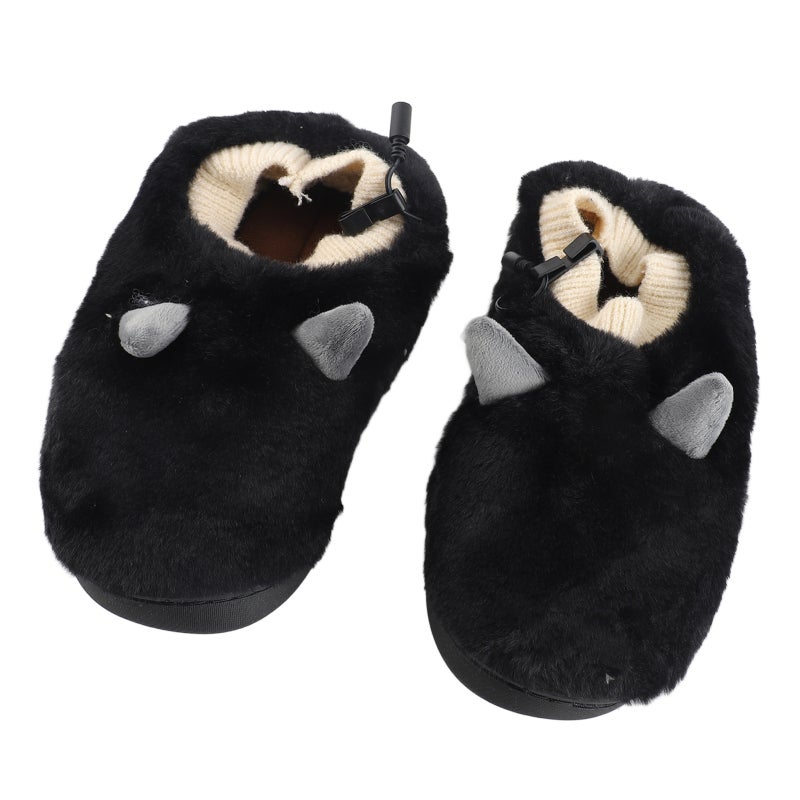 USB Heated Slippers Plush Fabric 3 Temperature Levels Adjustable - Waterproof Anti Slip Sole Foot Warmer for Indoor Outdoor Winter Use Holiday Gift - Image 1