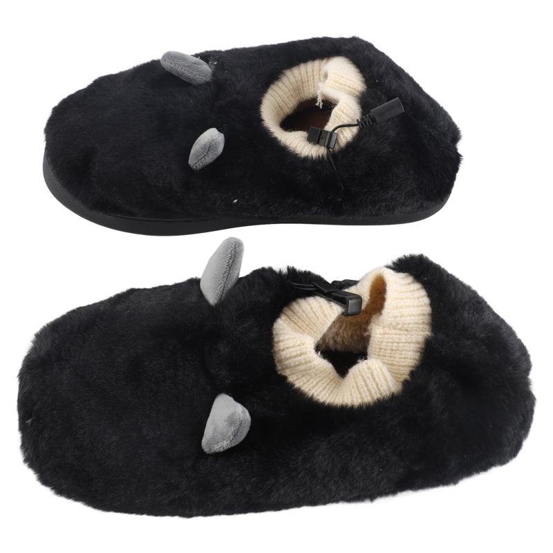 USB Heated Slippers Plush Fabric 3 Temperature Levels Adjustable - Waterproof Anti Slip Sole Foot Warmer for Indoor Outdoor Winter Use Holiday Gift - Image 5
