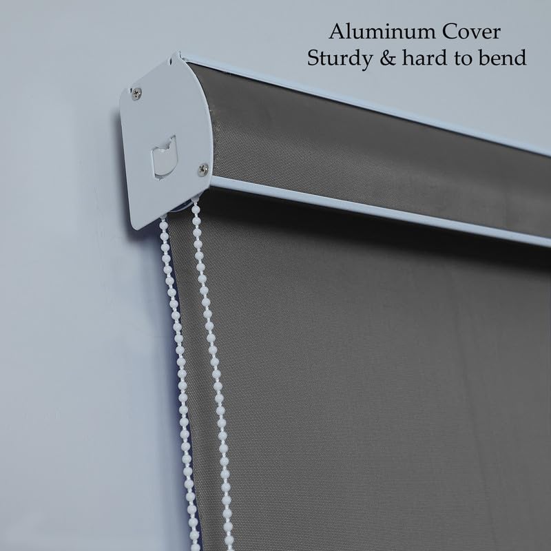 GREEN DECOR Waterproof Roller Blind with Pelmet Protect for Sun & Rain Blockage Corded Roll Up and Down Blind for Window, Door(Grey Color 4X5 Feet, Pack of 1 Piece) - Image 2