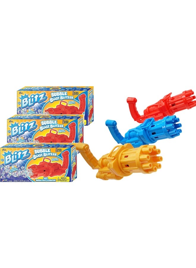 Ja-Ru بندقية فقاعات JA-RU BLITZ بابل بلاستر (3 بندقية فقاعات) مع صينية فقاعات وحل سائل الفقاعات - Image 2