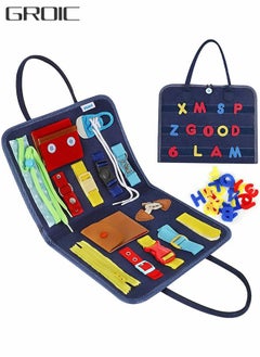 Toddler Busy Board Toy, Sensory Travel Toy for Fine Motor Skill, Early Education Aids Montessori Toys Kids Activities, Book Gifts